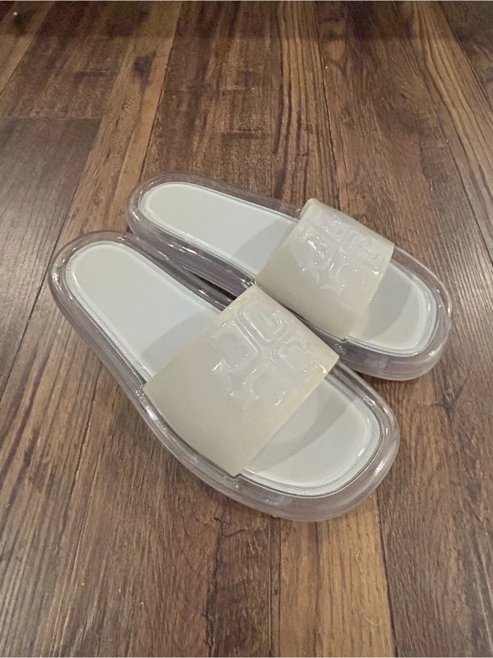 Tory Burch Bubble Jelly Slide Sandals With Logo Strap Size 8B